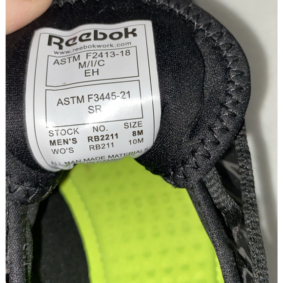 Reebok Astroride Work Shoes Mens Black 8 M Steel Toe Low Top Sneaker Safety‎ main image 6